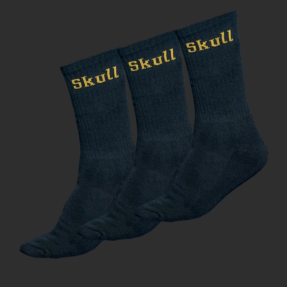 Black Gold Skull Padel Socks (3 Pack) - Skull Padel