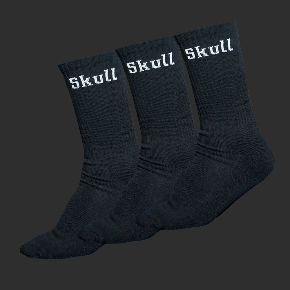 Black White Skull Padel Socks (3 Pack) - Skull Padel