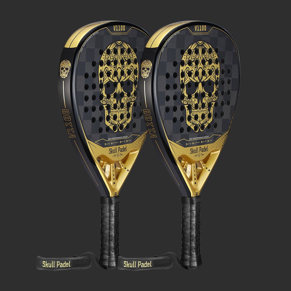 DUO PACK: V1100 - GOLD BLACK 24K - Skull Padel