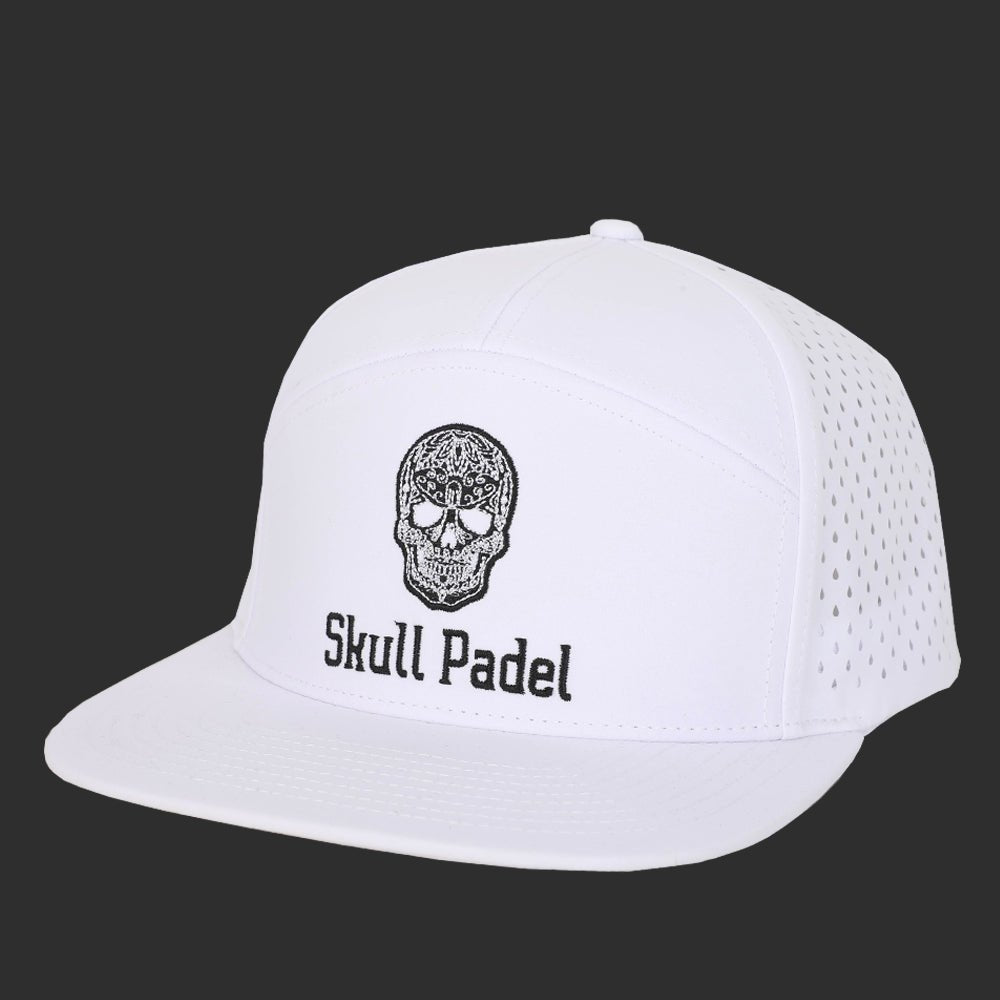 Padel Cap - White Black - Skull Padel