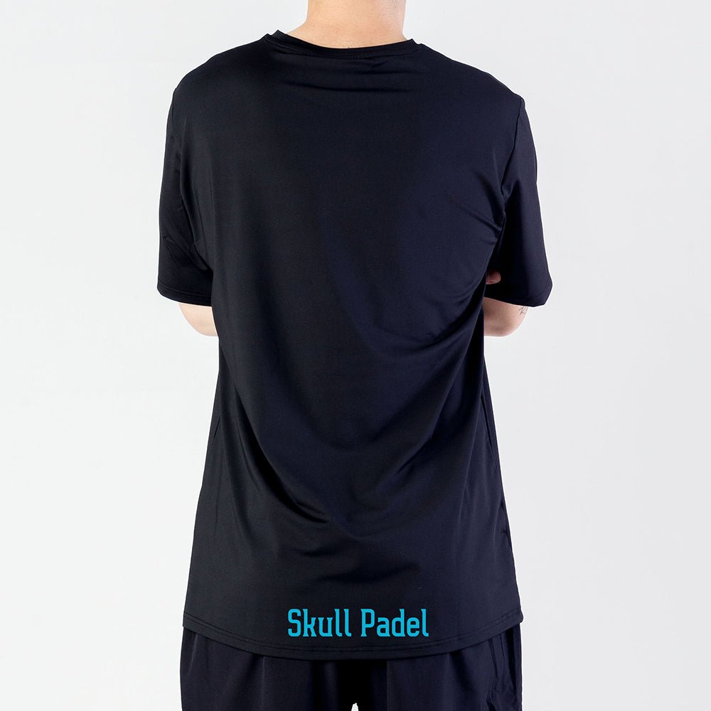 Padel Sportshirt Men - Black Blue - Skull Padel