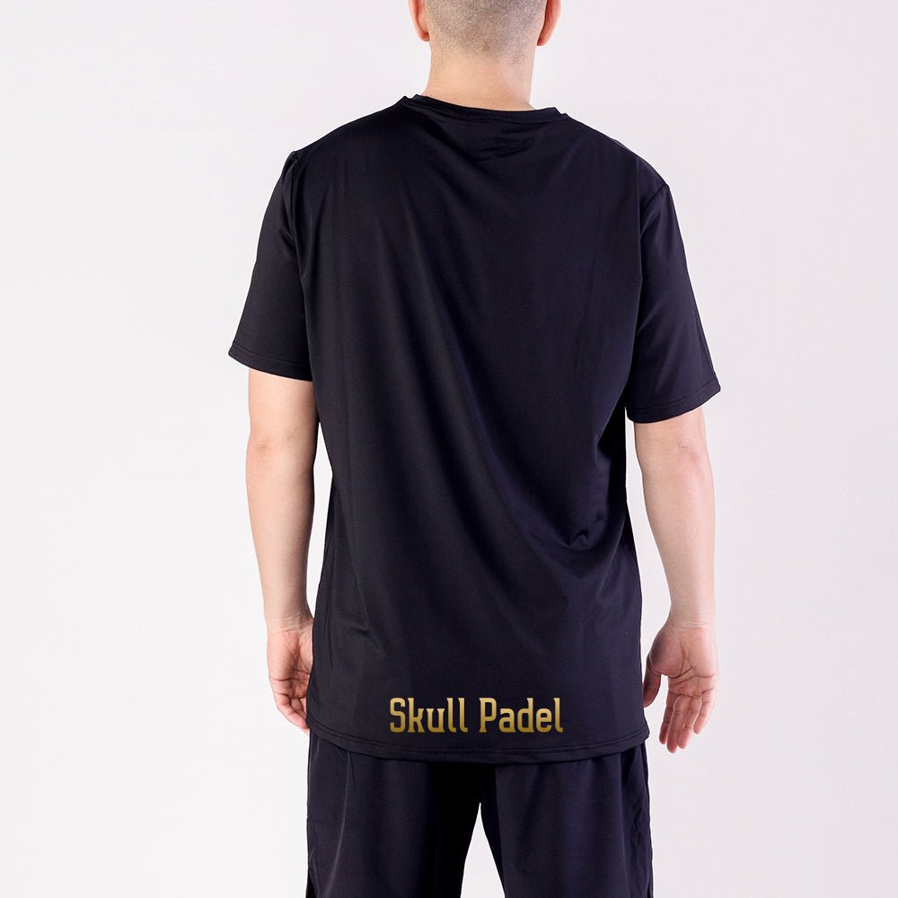 Padel Sportshirt Men - Black Gold - Skull Padel