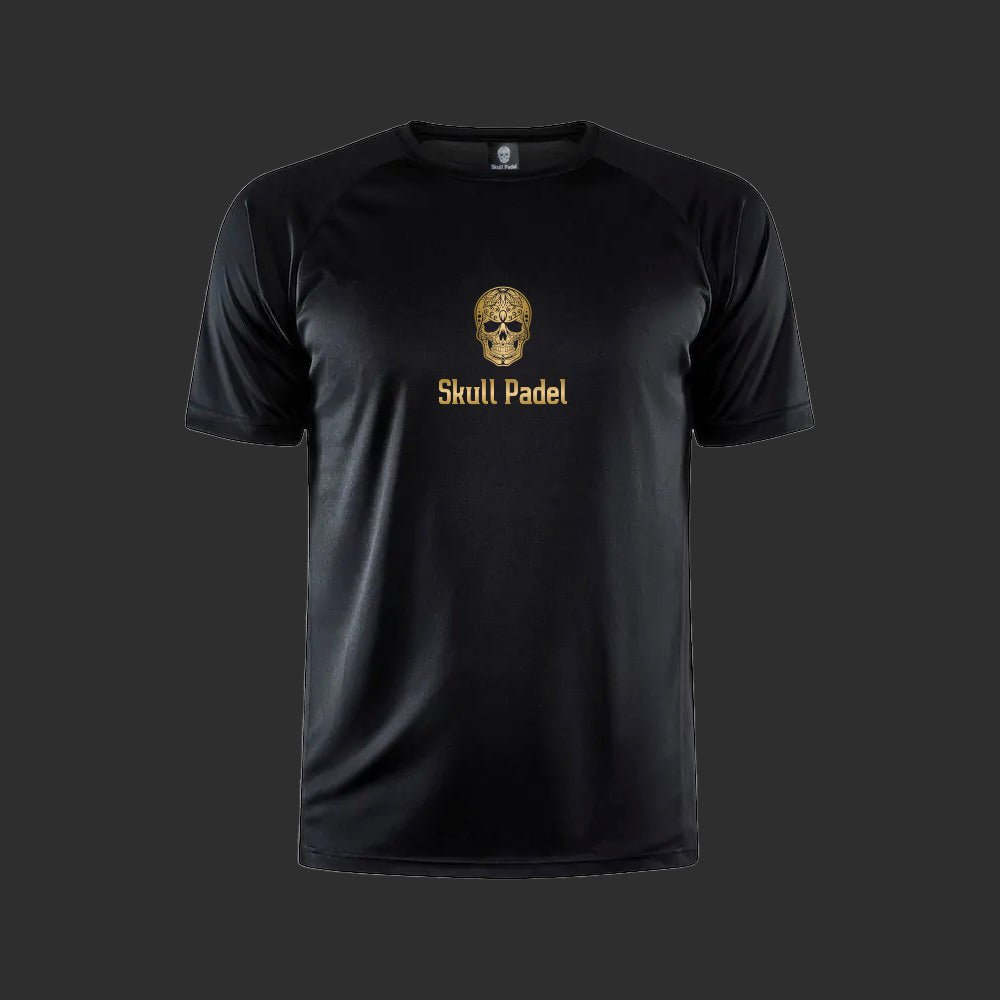 Padel Sportshirt Men - Black Gold - Skull Padel