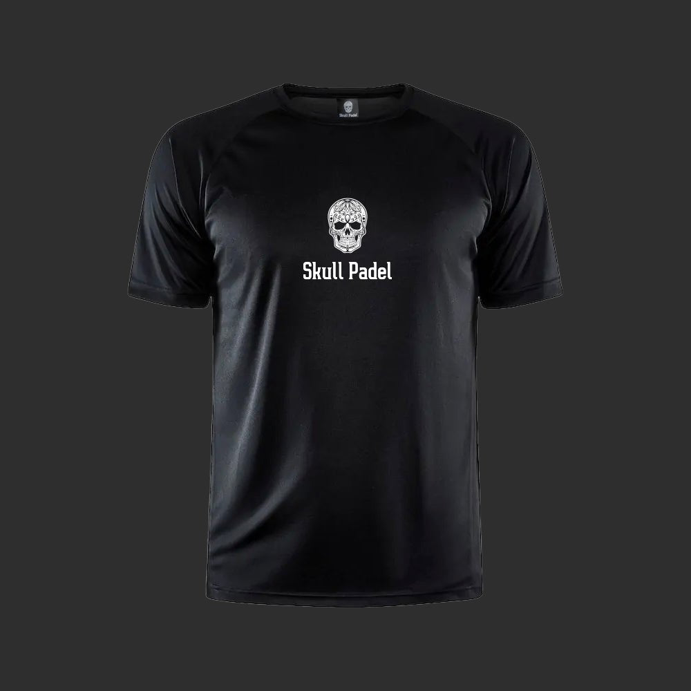 Padel Sportshirt Men - Black White - Skull Padel