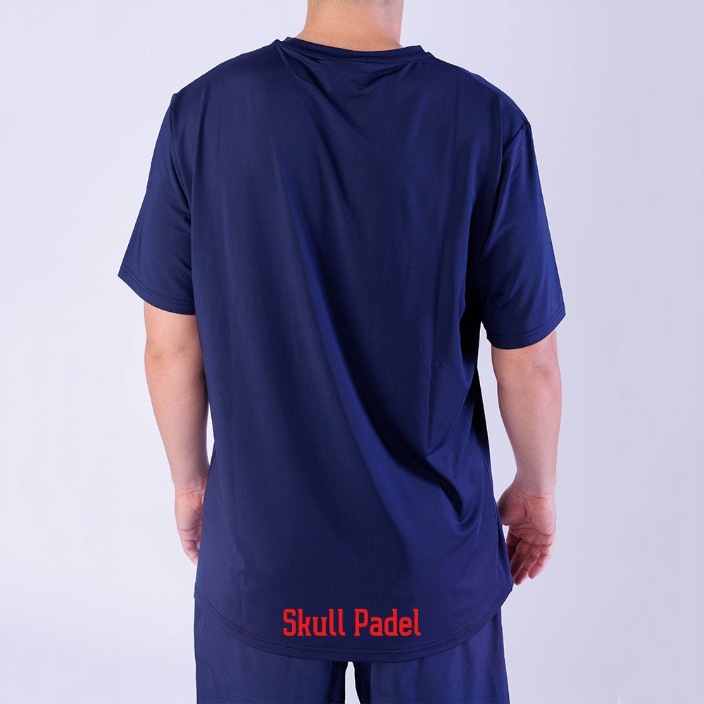 Padel Sportshirt Men - Blue Red - Skull Padel