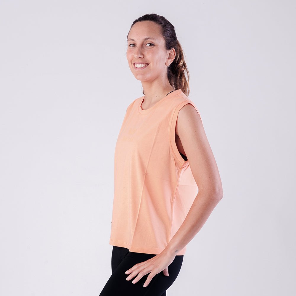 Padel Sportshirt Women - Soft Orange - Skull Padel