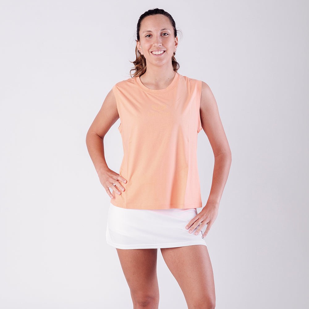 Padel Sportshirt Women - Soft Orange - Skull Padel