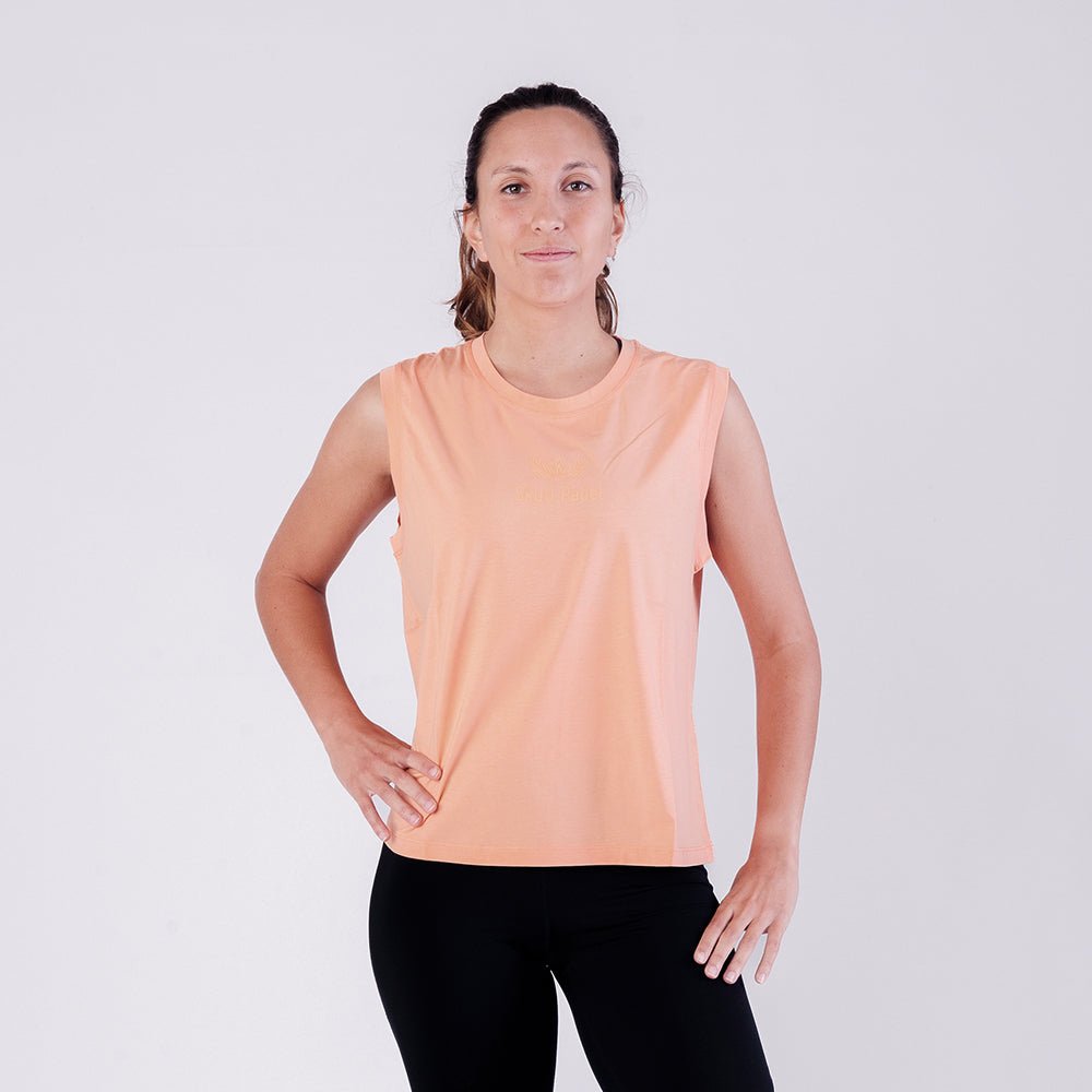 Padel Sportshirt Women - Soft Orange - Skull Padel