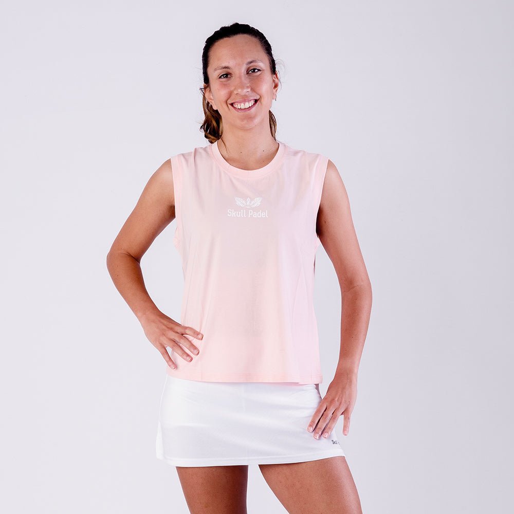 Padel Sportshirt Women - Soft Pink - Skull Padel