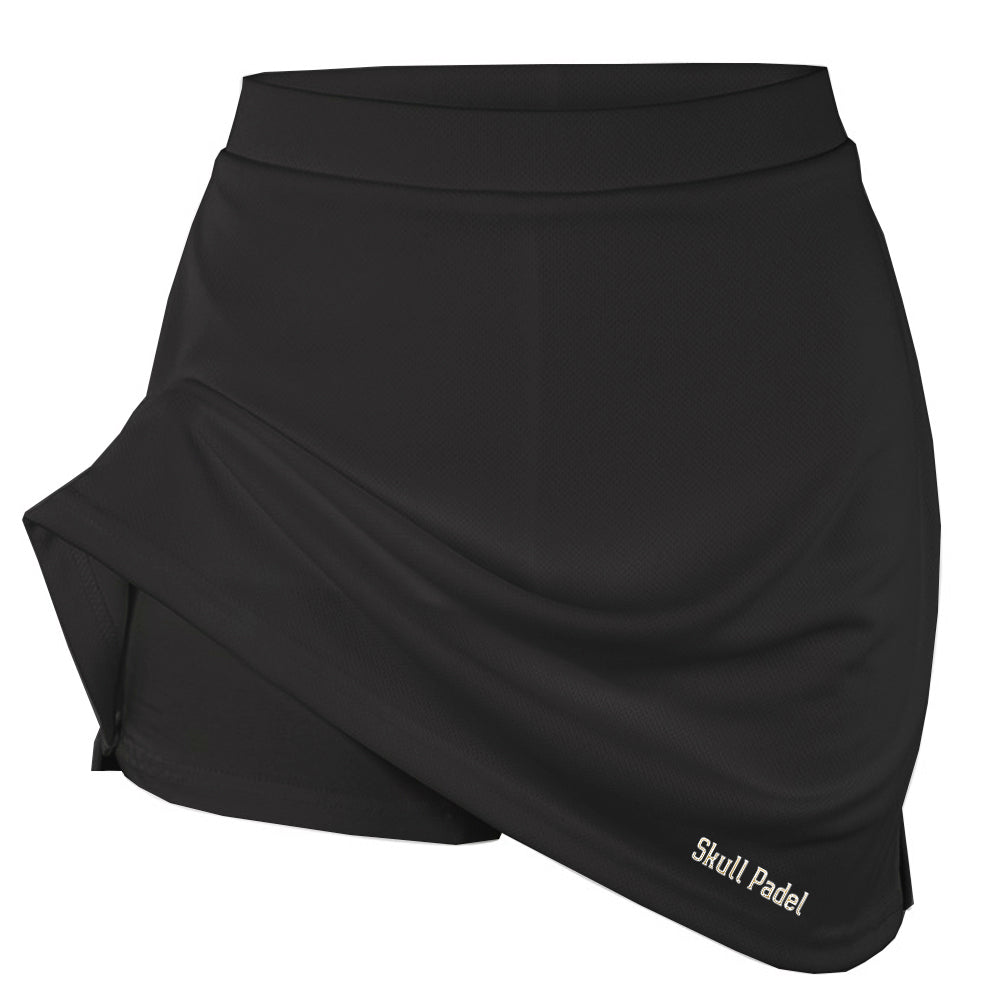 Padel Sportskort Women - Black White - Skull Padel