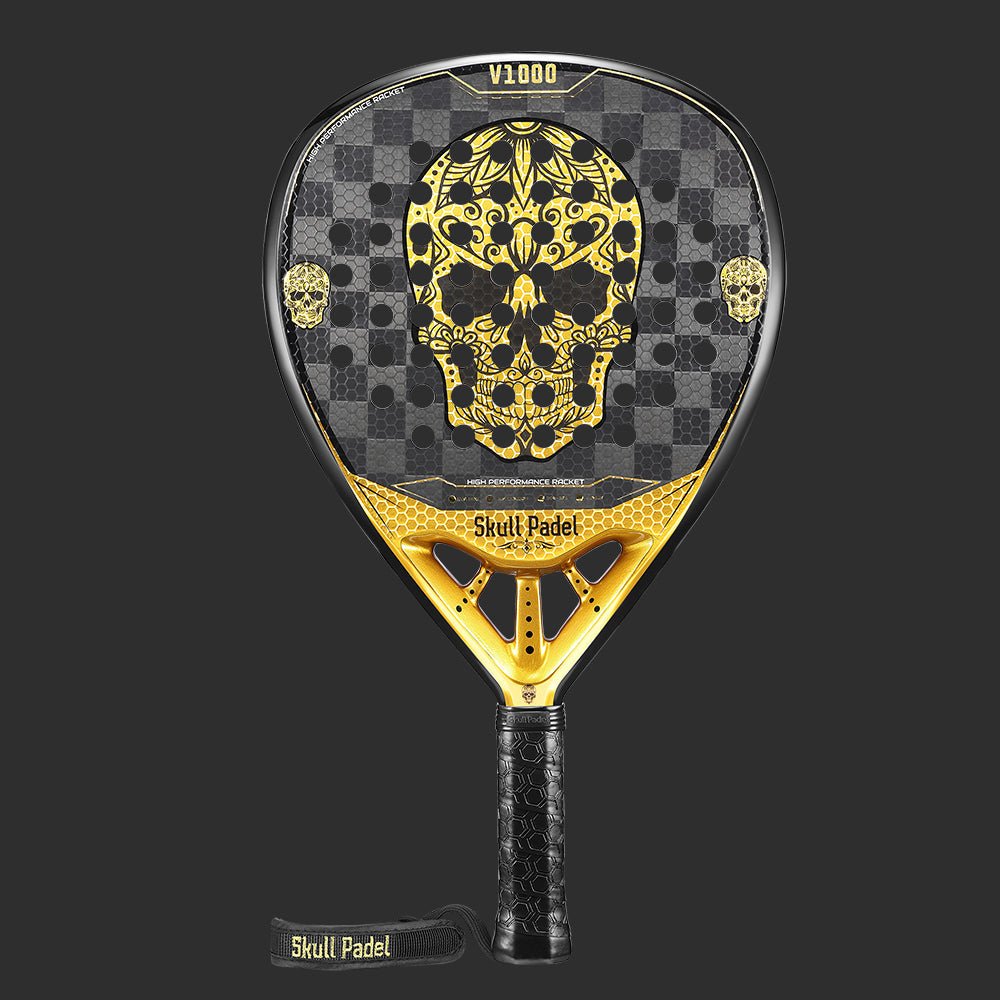 V1000 GOLD 18K + BAG GOLD - Skull Padel