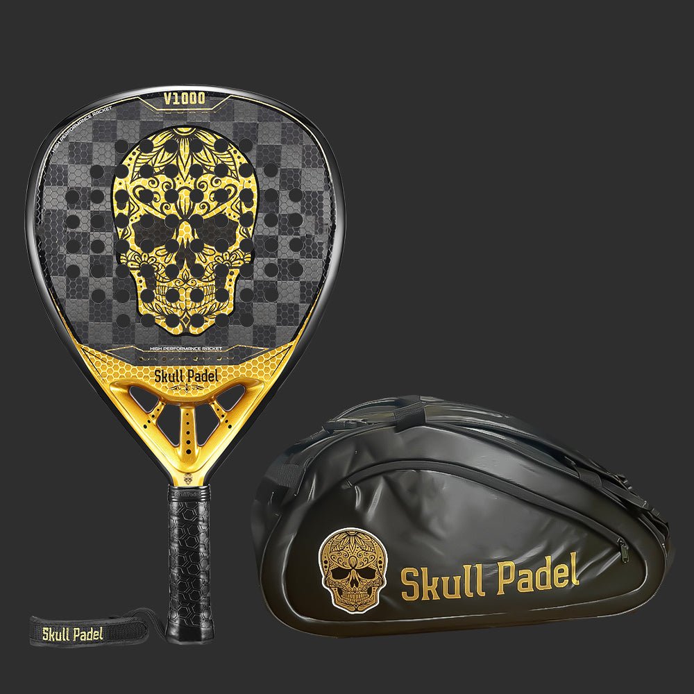 V1000 GOLD 18K + BAG GOLD - Skull Padel