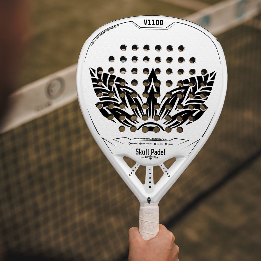 V1100 - WHITE LEAF 24K - Skull Padel