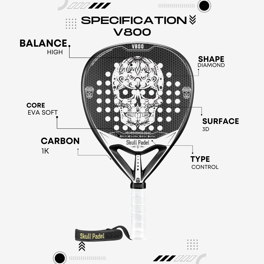 V800 - WHITE EDITION - Skull Padel