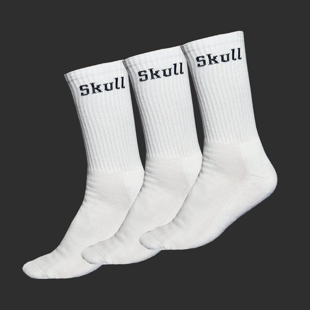 White Skull Padel Socks (3 Pack) - Skull Padel